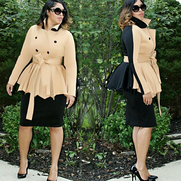 two tone peplum jacket